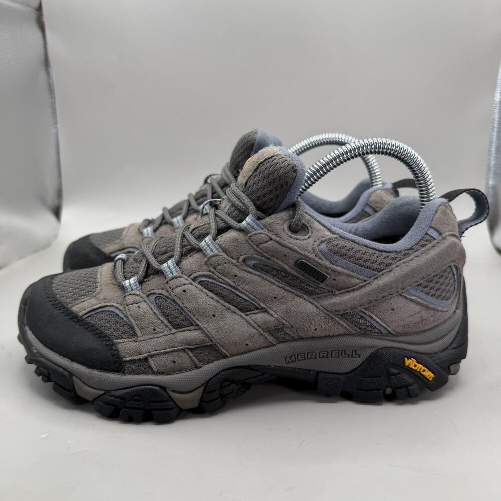 Merrell Moab 2 Hiking Shoes Womens Size 6.5 Gray Suede Mesh Vibram Trail J06026 - Picture 2 of 11